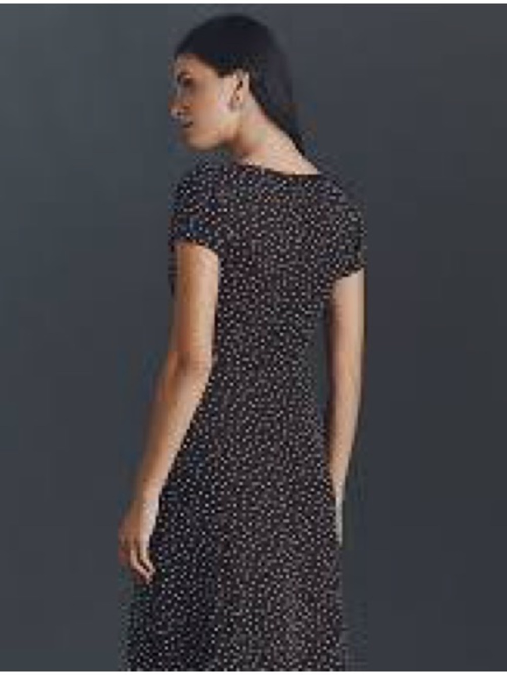 Reformation Afton A-line Maxi Dress with White Polka Dot Print - Picture 2 of 9